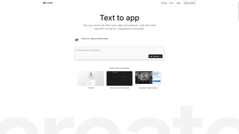 Create.xyz – AIへの指示だけで、ウェブサイトやアプリが完成