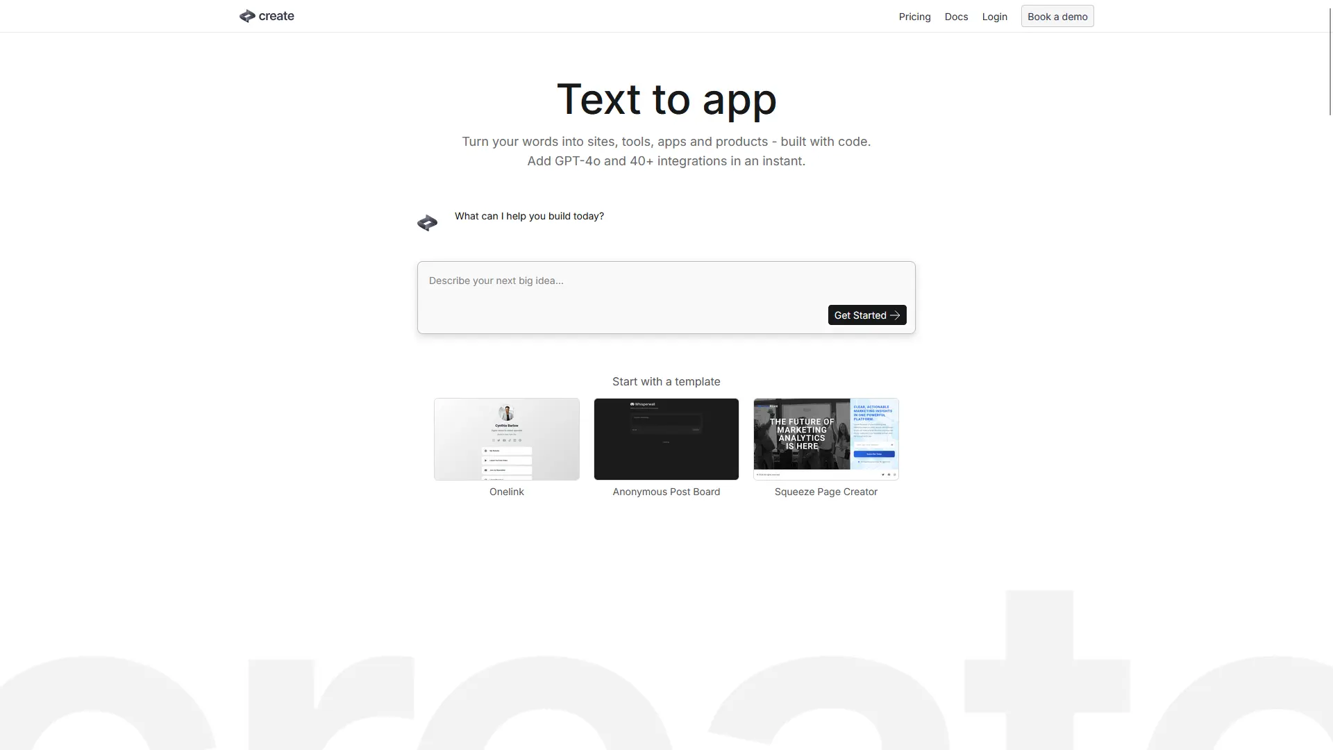 Create-xyz-home-page-view